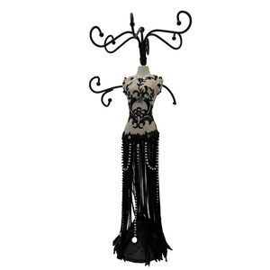 Jewelry Organizer Lacey Evening Dress Mannequin Vintage Stand